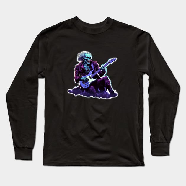 Guitar Ghoul Long Sleeve T-Shirt by Moonpixels